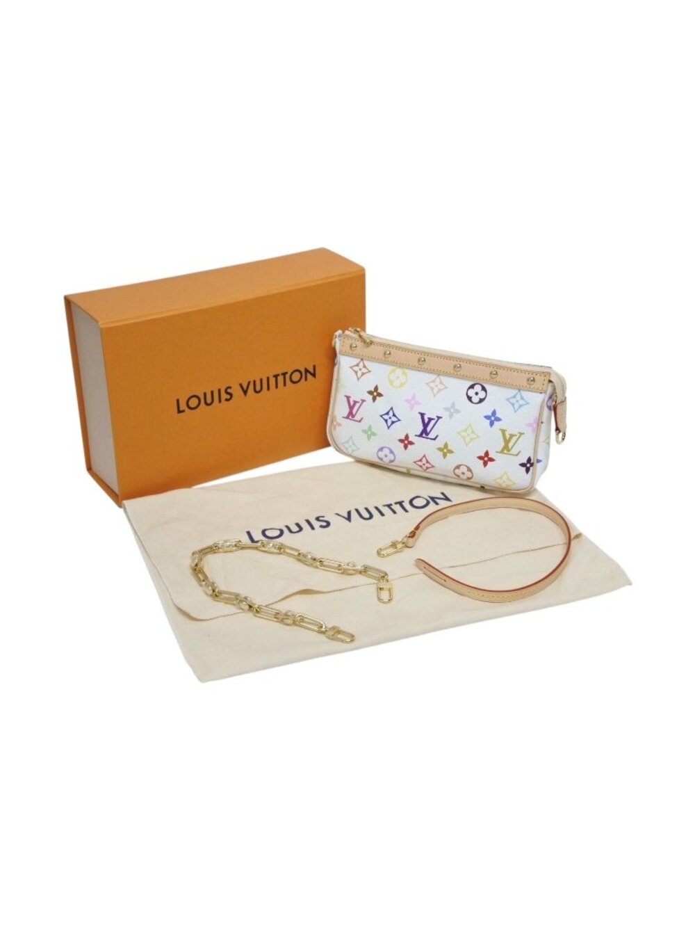 Louis Vuitton Takashi Murakami TM Pochette Accessoires White